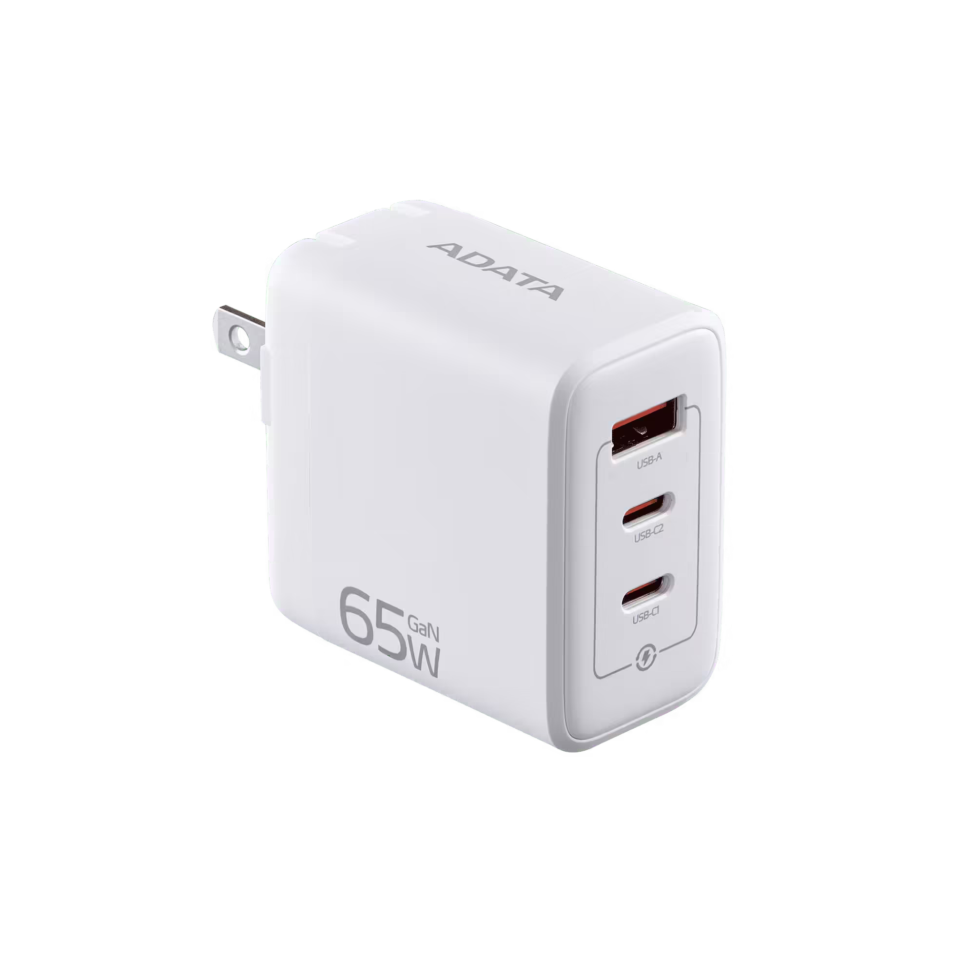 Cargador de Pared 65W ADATA GaN USB-C + USB-A | Carga Rápida Laptop y Celular 1