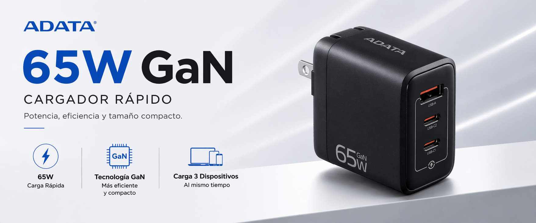 Cargador adata 65W GaN