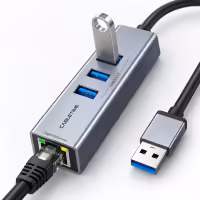 Hub USB 3.0 CABLETIME CB55G 3 Puertos + RJ45 Gigabit USB-A 5