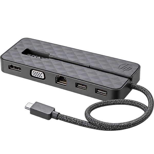 HP USB-C Mini Dock 1PM64AA HDMI VGA RJ45 USB-C · Negro